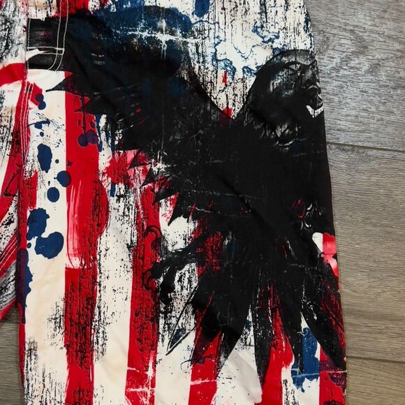 MMA Elite Shorts Inkblot Gym Fighting Stretch Drawstring Pockets Logo Mens XL - Picture 4 of 8